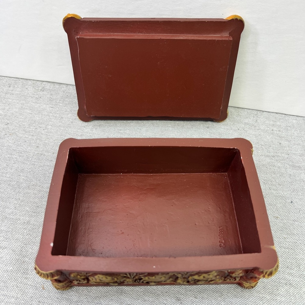 Colorful Whimsical Mushroom Toadstool Resin Trinket Box 5.5" x 3.75" x 2" - Picture 7 of 8